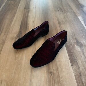 TOMS Burgundy Velvet Loafers Size 7